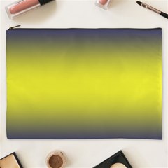 Navy Blue To Electric Yellow Bilinear Gradient Cosmetic Bag (xxxl)