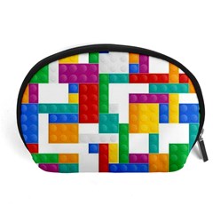 Colorful Bricks, Bricks, Colorful Accessory Pouch (large)