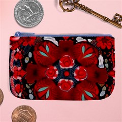 Mid Century Retro Floral 1970s 1960s Pattern 105 Large Coin Purse