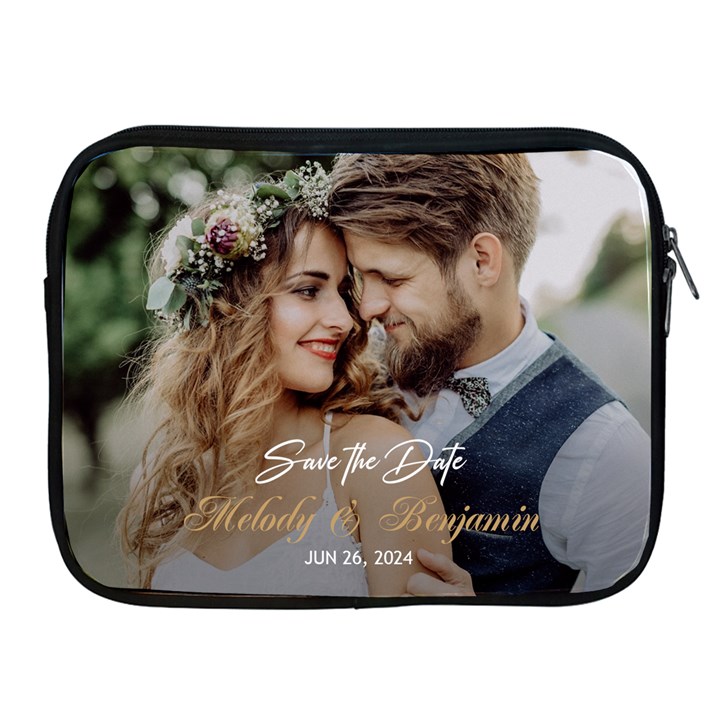 Personalized Save the Date Wedding Couple Photo Name iPad Zipper Case Apple iPad Zipper Case