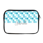 Personalized Name Any Text Checked Pattern with Little Flower Apple MacBook Pro 17  Zipper Case Front