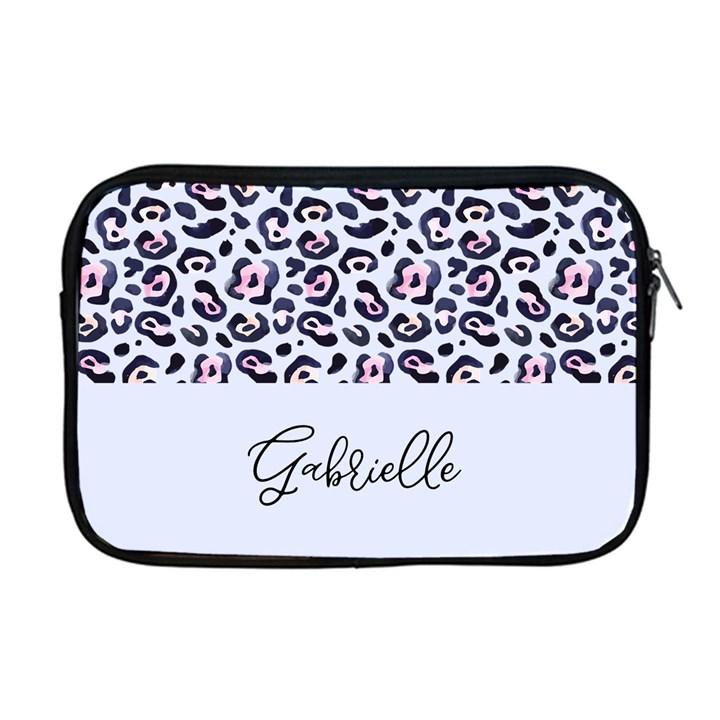 Personalized Name Any Text Leopard Print Apple MacBook Pro 17  Zipper Case