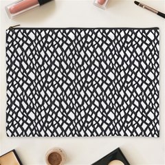 Black White Snake Pattern Cosmetic Bag (xxxl)