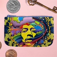 Psychedelic Rock Jimi Hendri Large Coin Purse